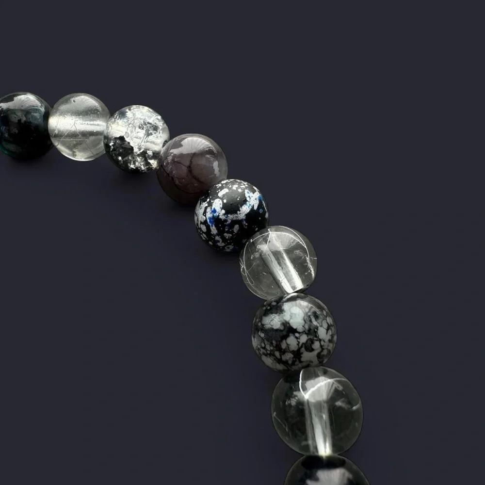 Black Tide Glass Bead Bracelet